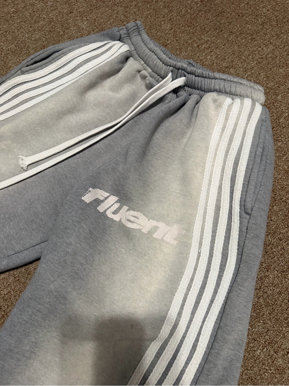 Fluent Gray Sweatpants with White Stripes